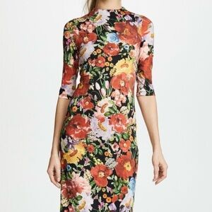 Alice & Olivia Flowered Fitted Dress